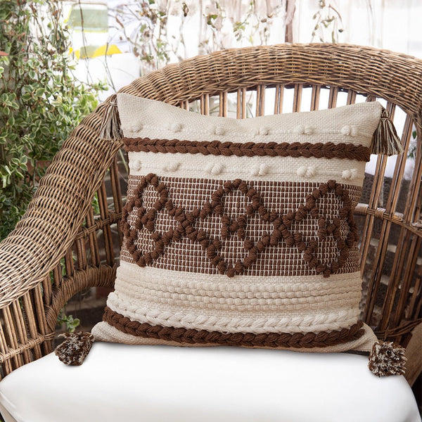 Tassel Embroidered Cushion - Cushion - Delicors