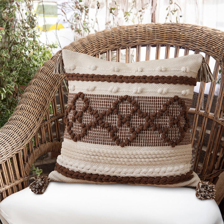 Tassel Embroidered Cushion - Cushion - Delicors