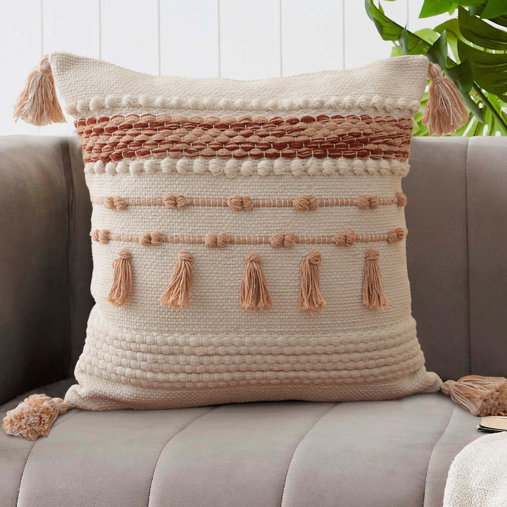 Tassel Embroidered Cushion - Cushion - Delicors