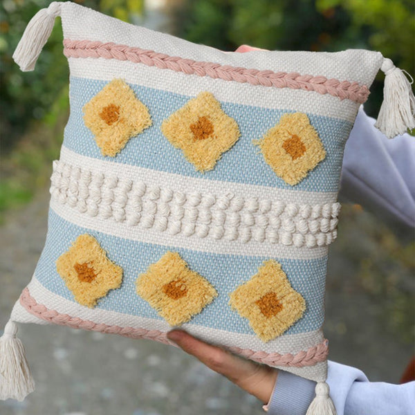 Tassel Embroidered Cushion - Cushion - Delicors