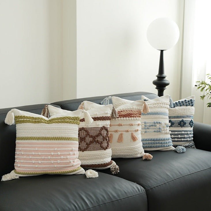 Tassel Embroidered Cushion - Cushion - Delicors