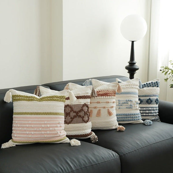 Tassel Embroidered Cushion - Cushion - Delicors