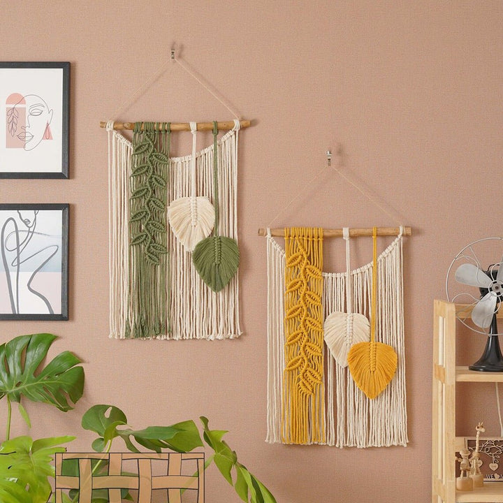 Tropical Leaf Macrame Wall Decor - Wall Art - Delicors