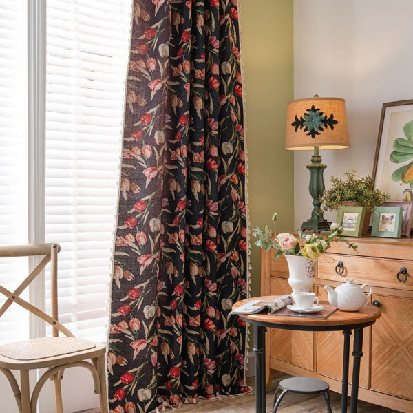 Tulip In Dusk Curtain - Curtain - Delicors