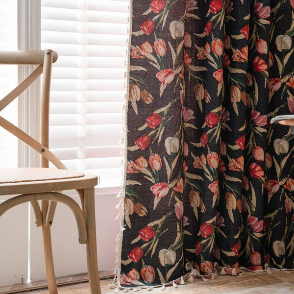 Tulip In Dusk Curtain - Curtain - Delicors