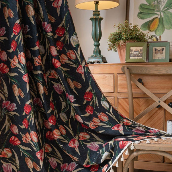 Tulip In Dusk Curtain - Curtain - Delicors