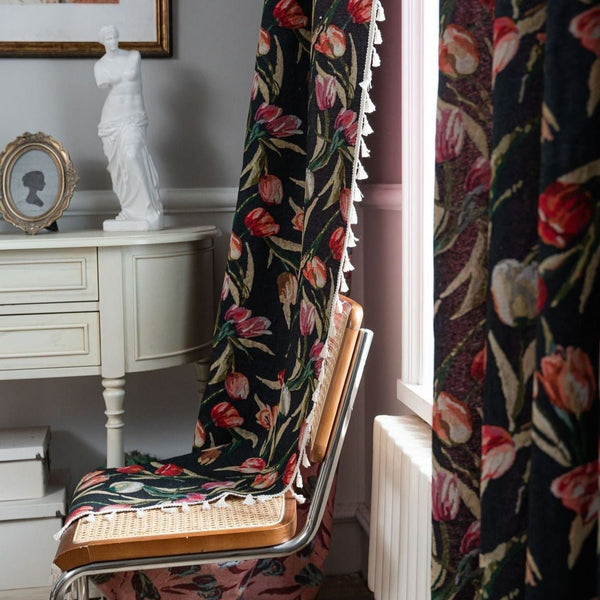 Tulip In Dusk Curtain - Curtain - Delicors