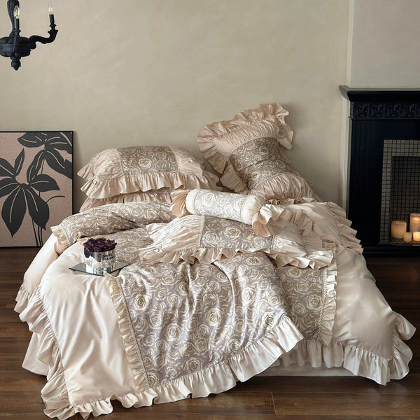 Vintage Bloom Ruffle Bedding Set - Bedding - Delicors