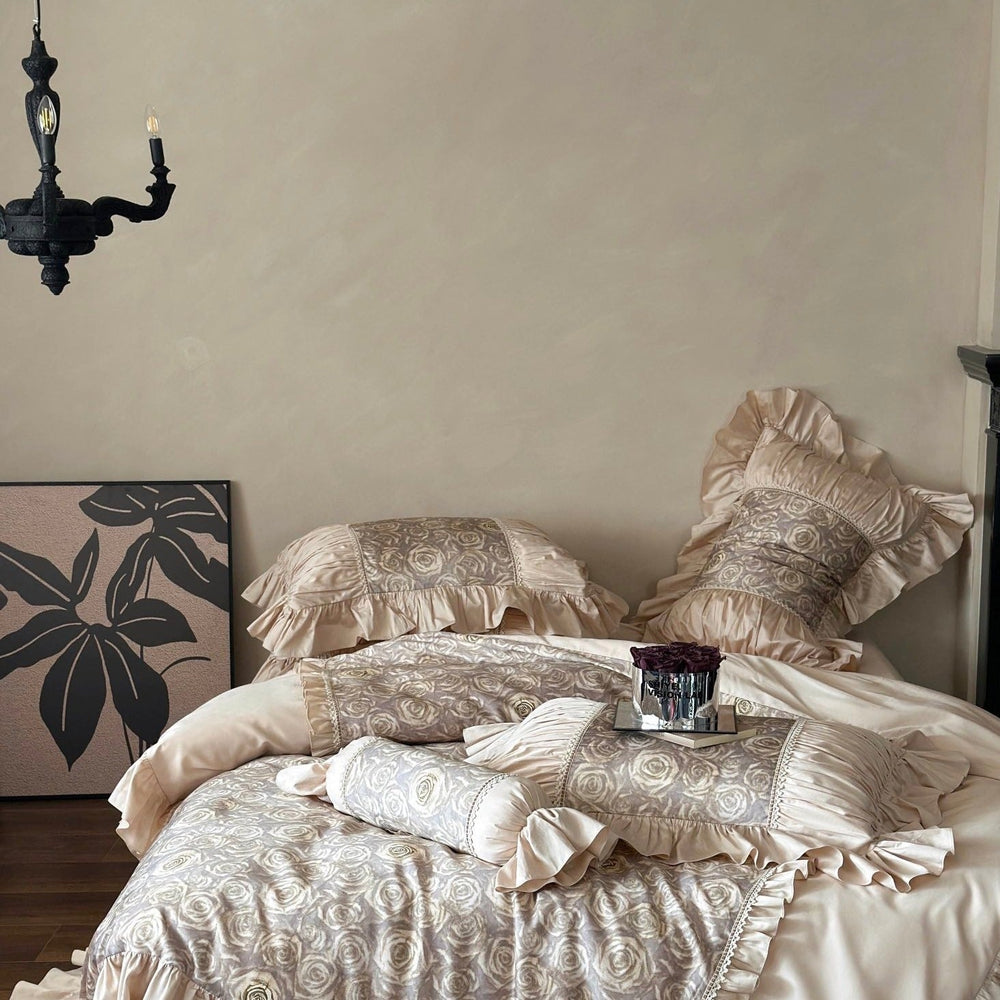 Vintage Bloom Ruffle Bedding Set - Bedding - Delicors