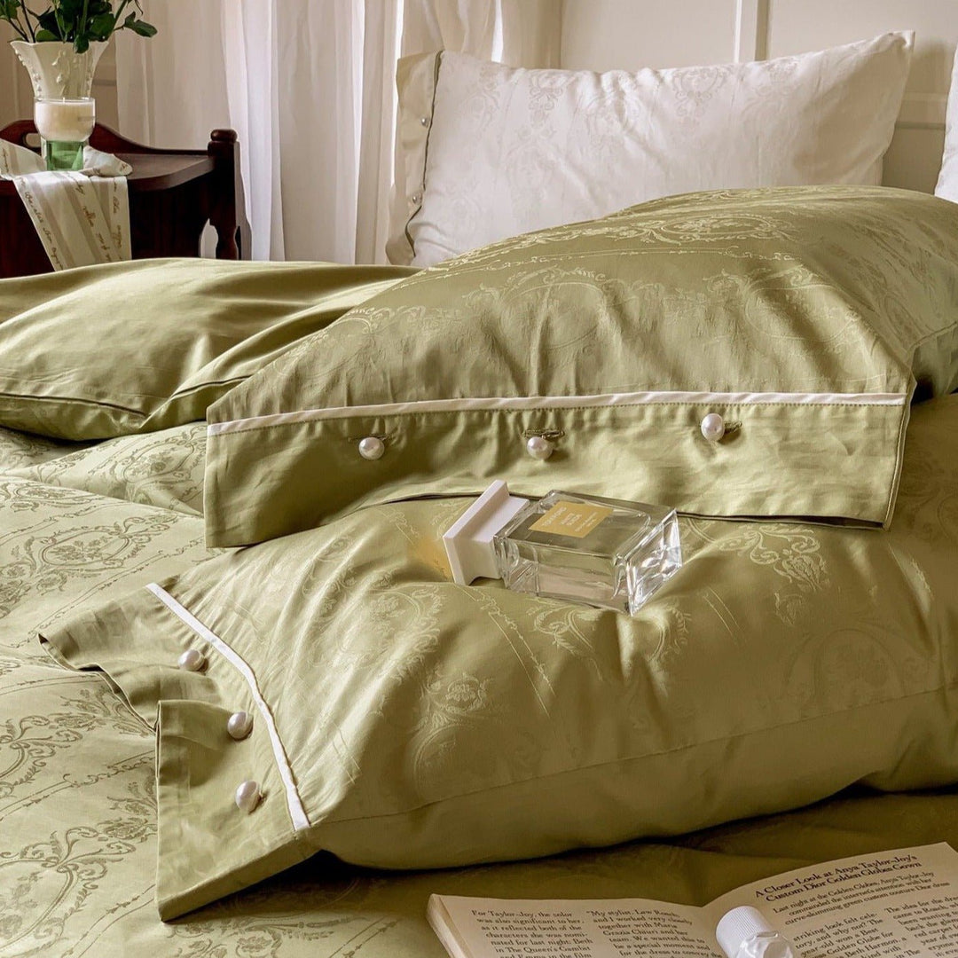 Vintage Sage Green and White Bedding Set - Bedding - Delicors