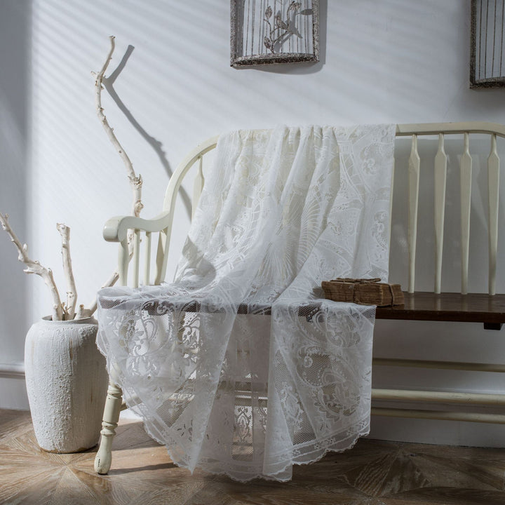 White Lace Embroidered Table Cloth - Table Cloth - Delicors