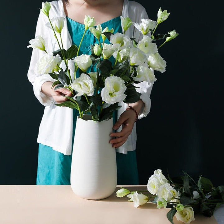 white Lisianthus Faux Flower - Artificial Flower - Delicors