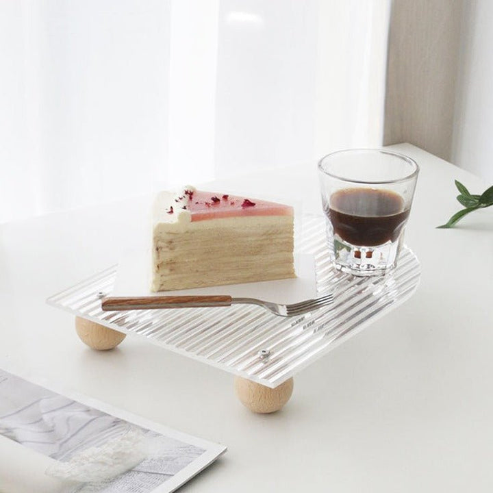 Wind Wooden Feet Acrylic Corrugated Tray - Tray - Delicors