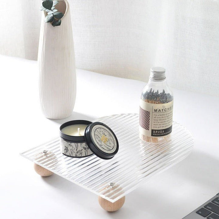 Wind Wooden Feet Acrylic Corrugated Tray - Tray - Delicors