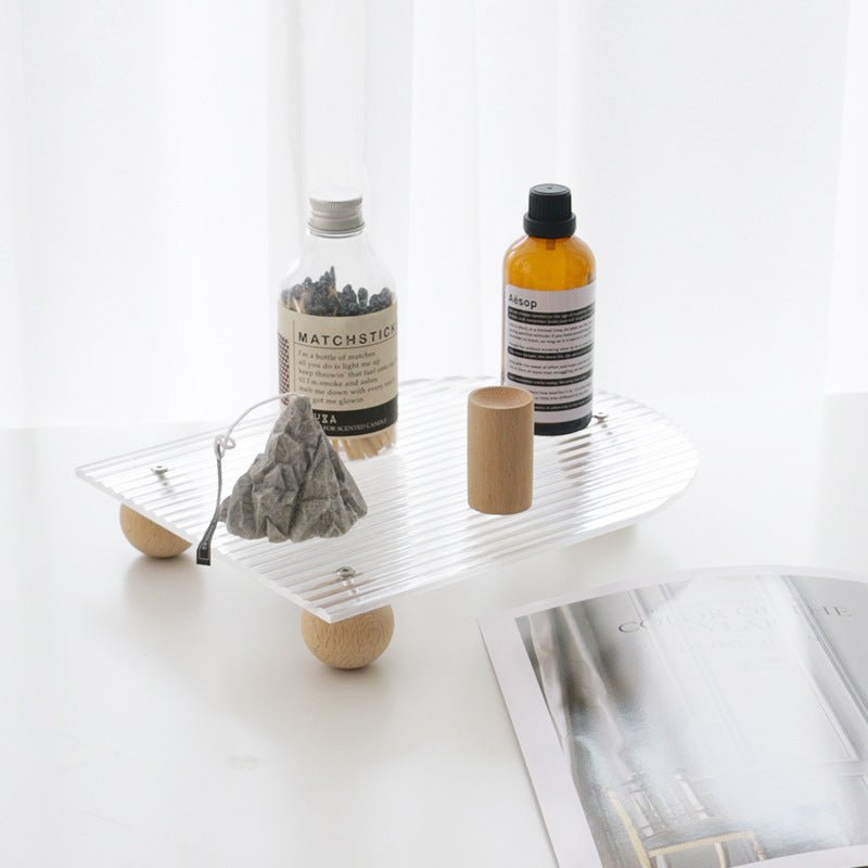 Wind Wooden Feet Acrylic Corrugated Tray - Tray - Delicors