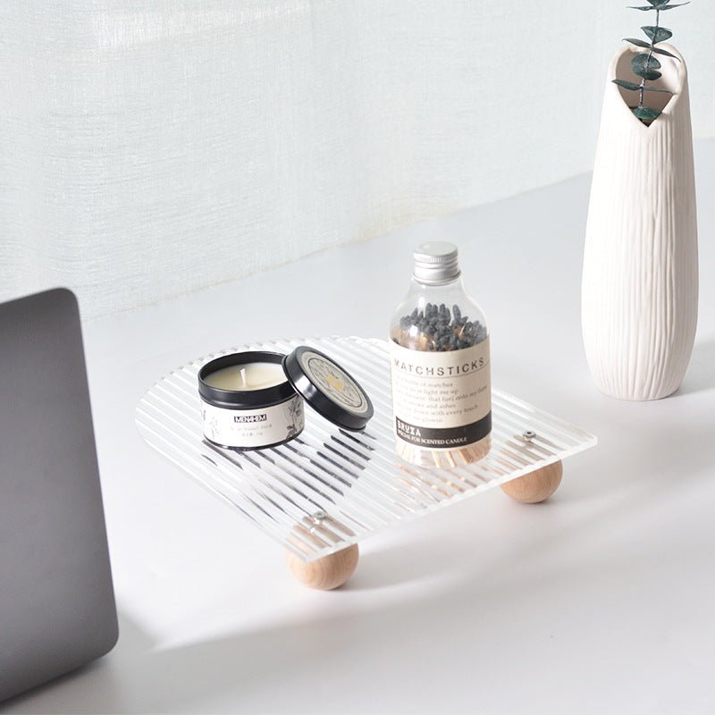 Wind Wooden Feet Acrylic Corrugated Tray - Tray - Delicors