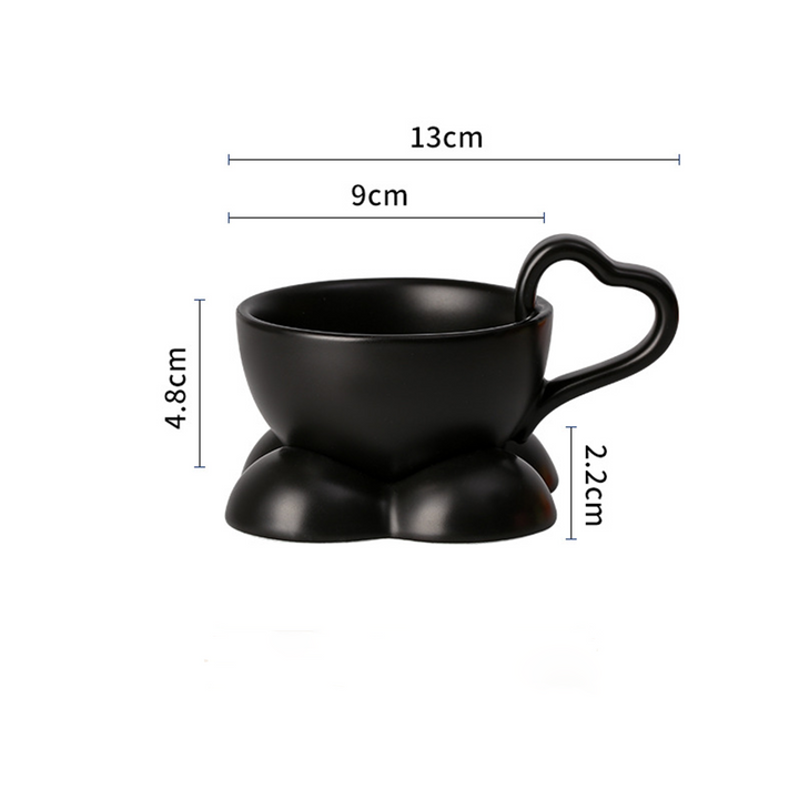 Big Heart Ceramic Teacup Set