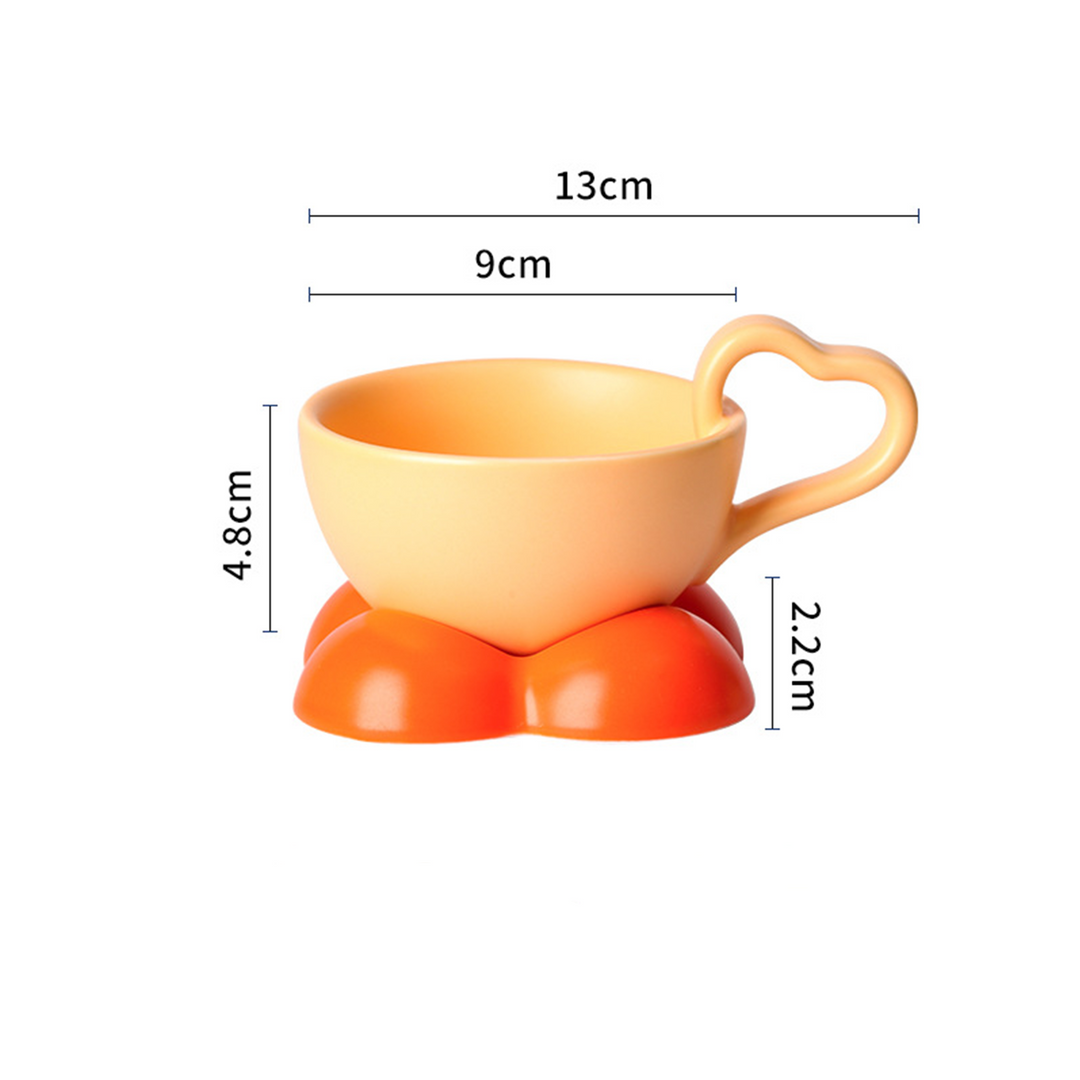 Big Heart Ceramic Teacup Set