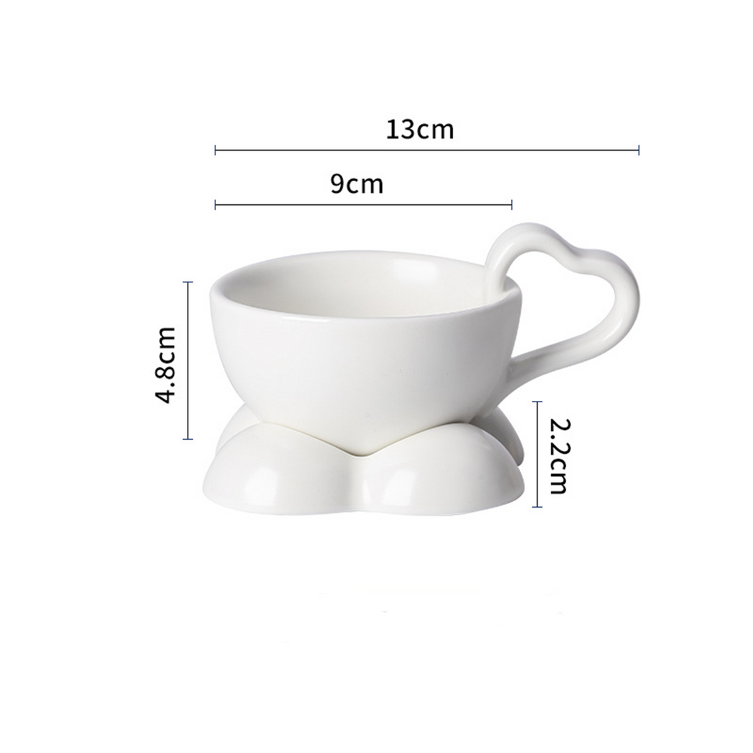 Big Heart Ceramic Teacup Set