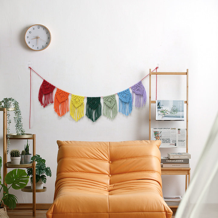 Rainbow Banner Macrame Wall Decor