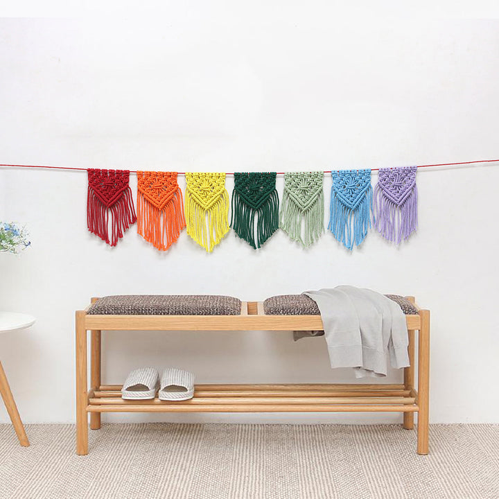 Rainbow Banner Macrame Wall Decor