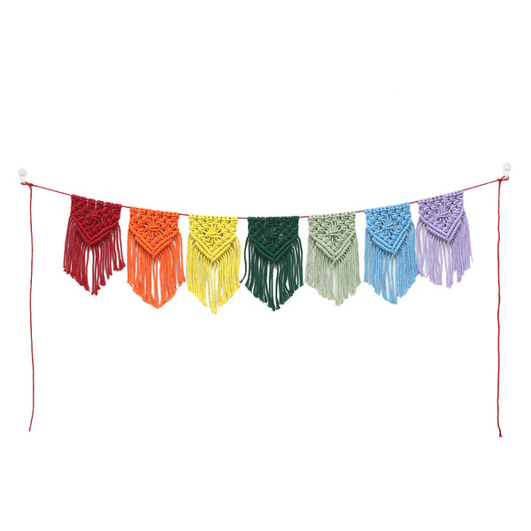 Rainbow Banner Macrame Wall Decor