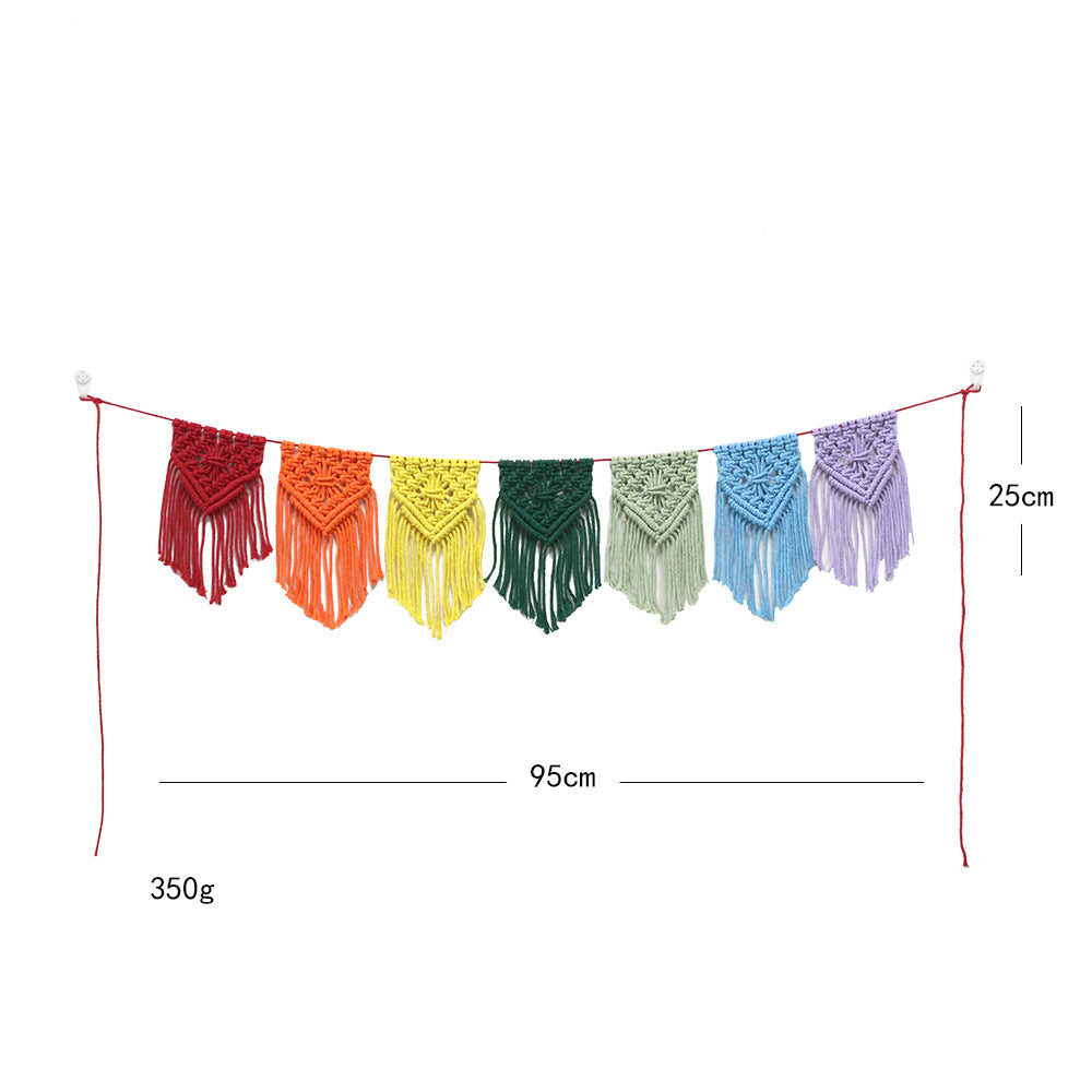 Rainbow Banner Macrame Wall Decor