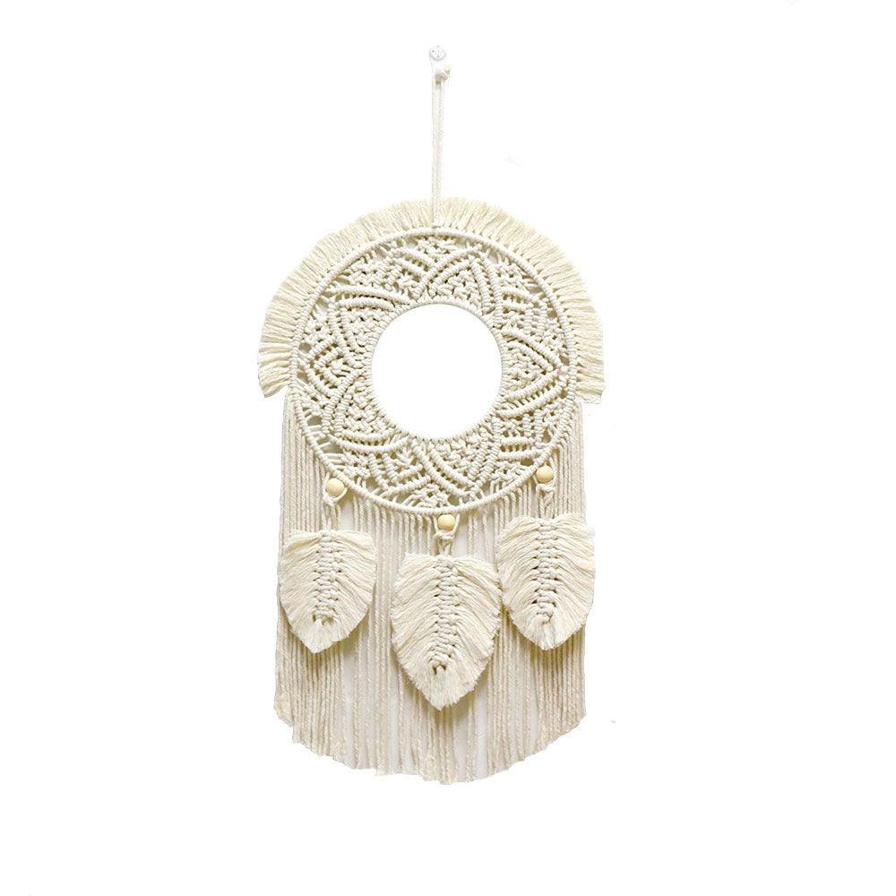 Round Feathered Macrame Wall Decor