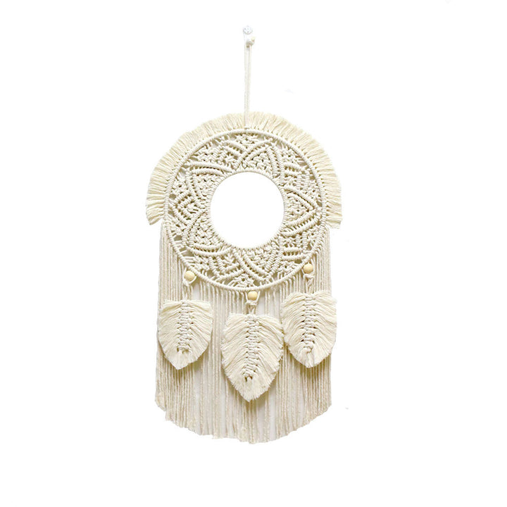 Round Feathered Macrame Wall Decor