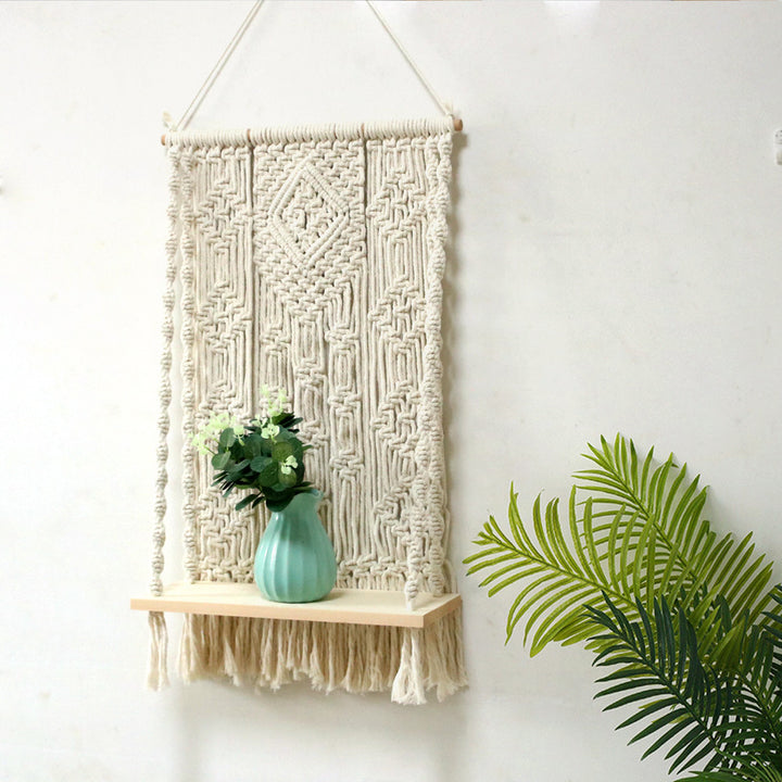 Handwoven Shelf Macrame Wall Decor