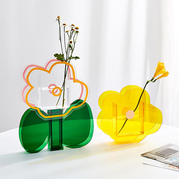 Growing Flowers Acrylic Vase Collection