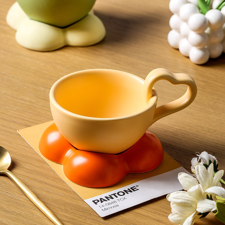 Big Heart Ceramic Teacup Set
