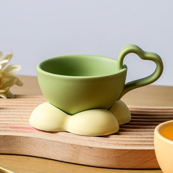 Big Heart Ceramic Teacup Set