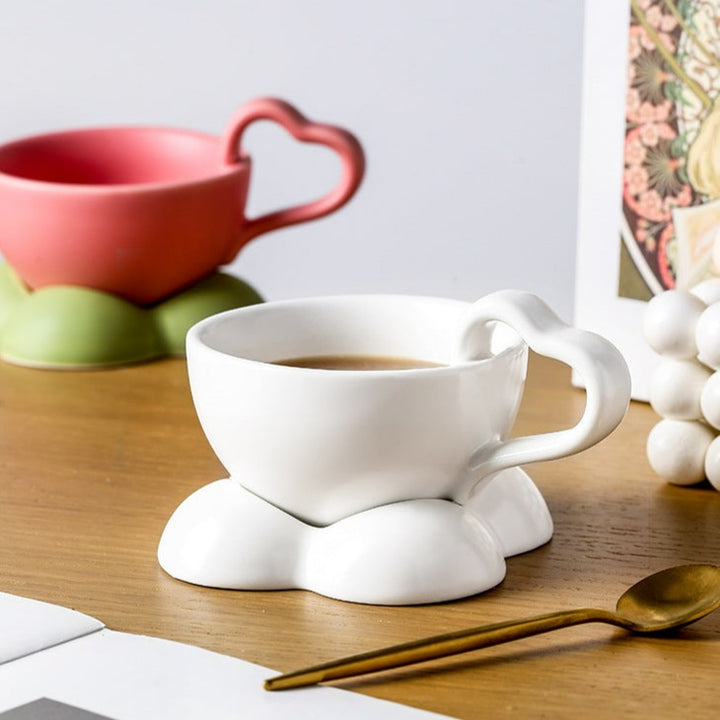Big Heart Ceramic Teacup Set