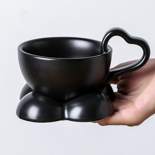 Big Heart Ceramic Teacup Set