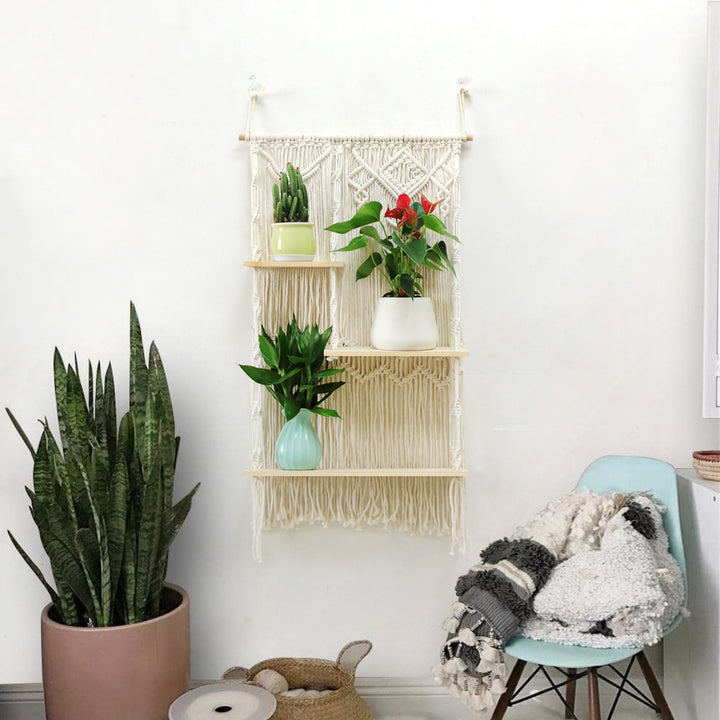 Shelf Rack Macrame Wall Decor