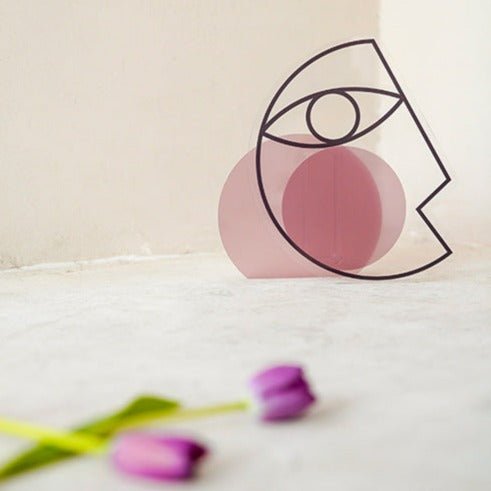 Abstract Face Acrylic Vase -Vase- Delicors