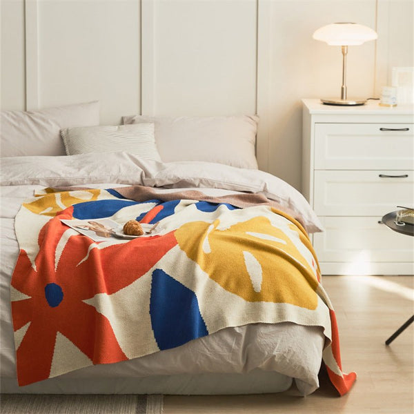 Apricot Leaves Blanket -Throw- Delicors