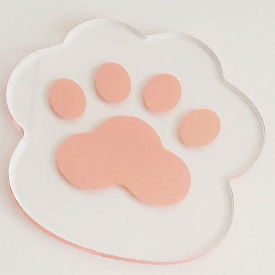 Bear Paw Prints Transparent Acrylic Coasters Collection -- Delicors