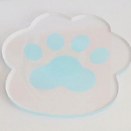 Bear Paw Prints Transparent Acrylic Coasters Collection -- Delicors