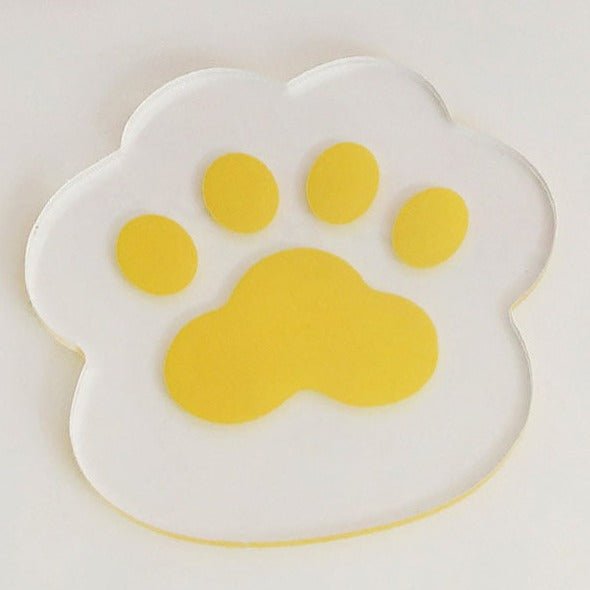 Bear Paw Prints Transparent Acrylic Coasters Collection -- Delicors