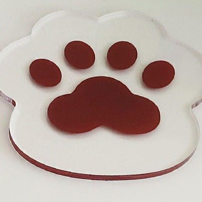 Bear Paw Prints Transparent Acrylic Coasters Collection -- Delicors