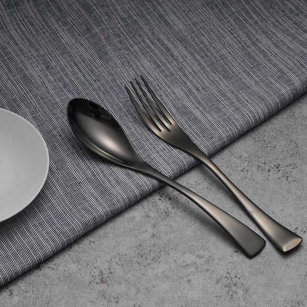 Black Stainless Steel Cutlery Set -- Delicors