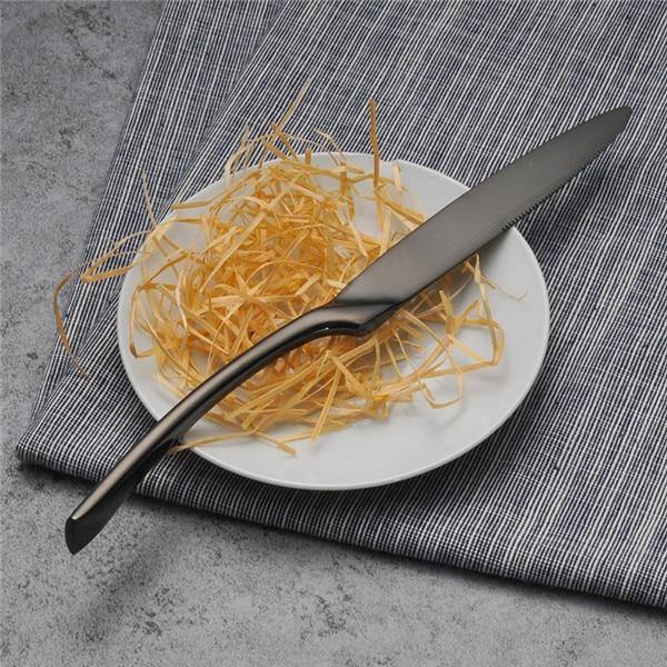 Black Stainless Steel Cutlery Set -- Delicors