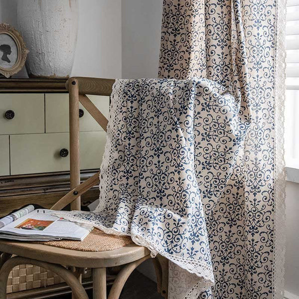 Blue China Curtain -Curtain- Delicors