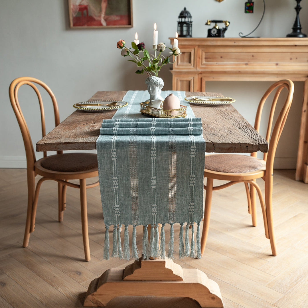 Bohemian Daydream Tassel Table Runner Collection -Table Runner- Delicors