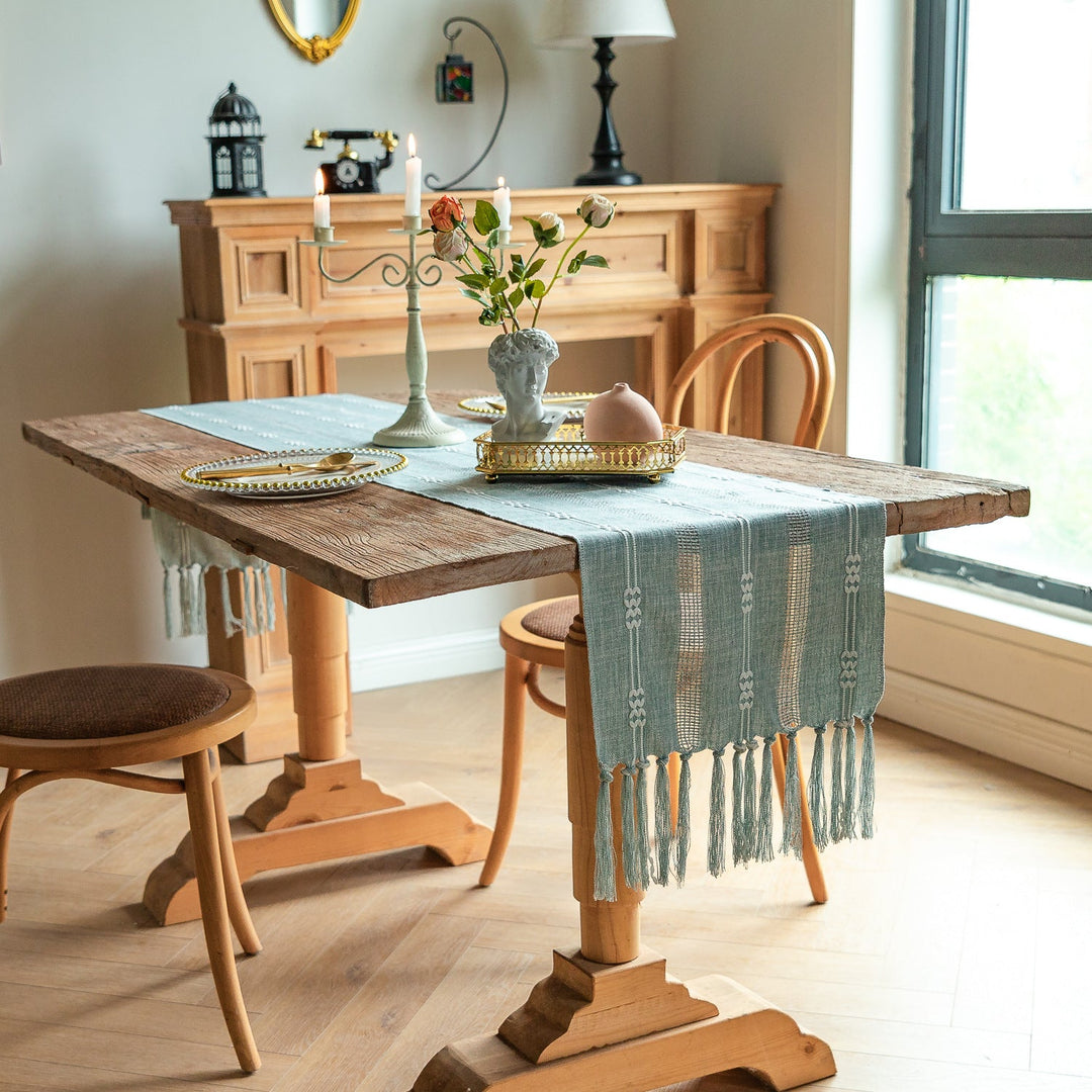 Bohemian Daydream Tassel Table Runner Collection -Table Runner- Delicors