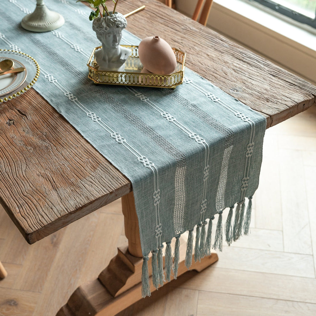 Bohemian Daydream Tassel Table Runner Collection -Table Runner- Delicors