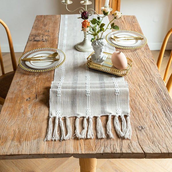 Bohemian Daydream Tassel Table Runner Collection -Table Runner- Delicors