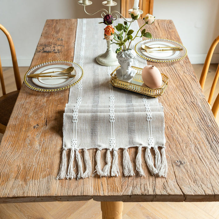 Bohemian Daydream Tassel Table Runner Collection -Table Runner- Delicors